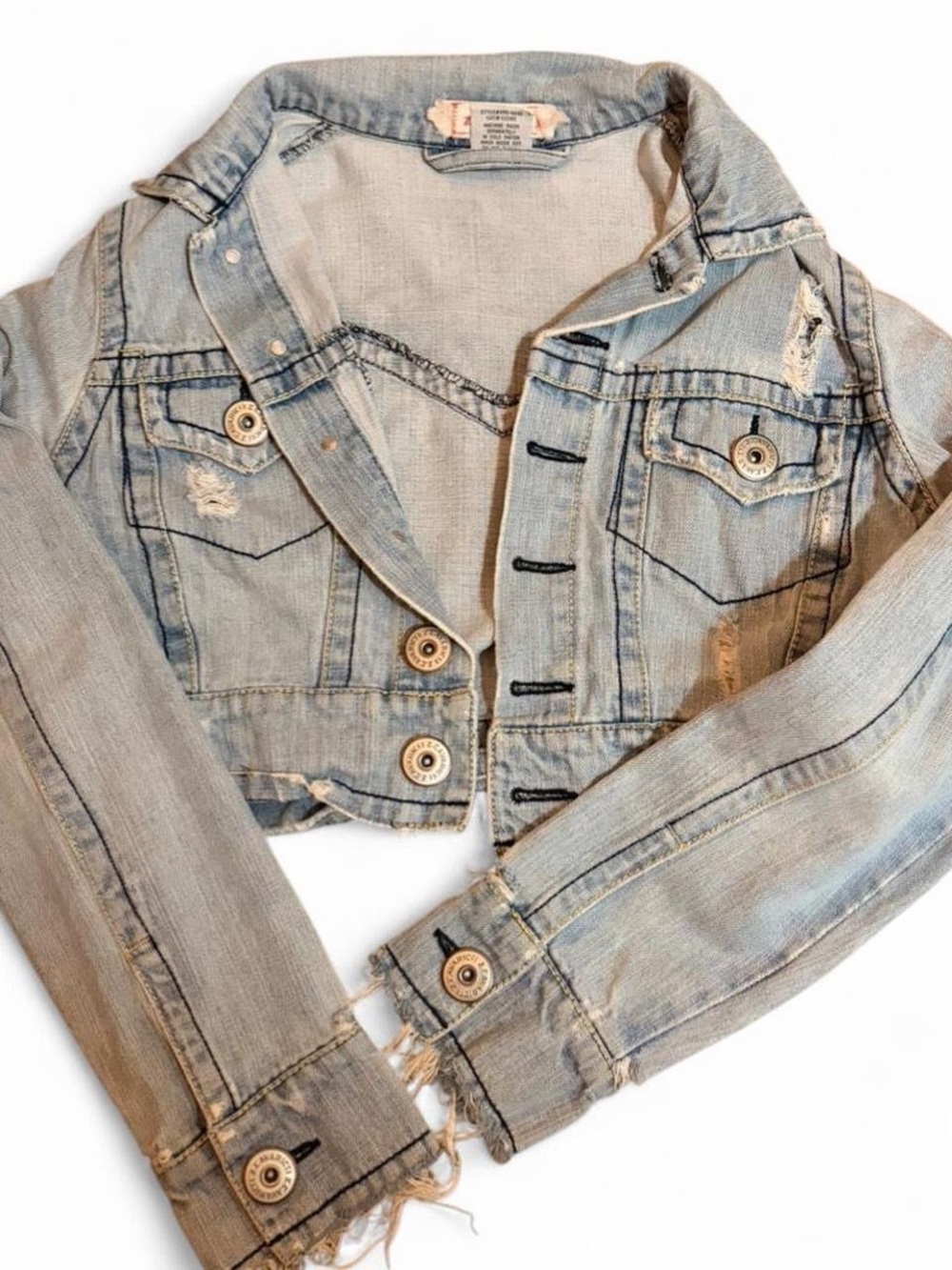 Light Wash Denim Jacket - Blue Cropped Jean Jacket